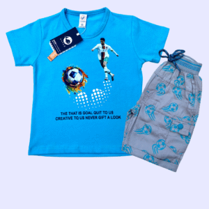 Football Fever Kids T-shirt & Shorts Set - Blue