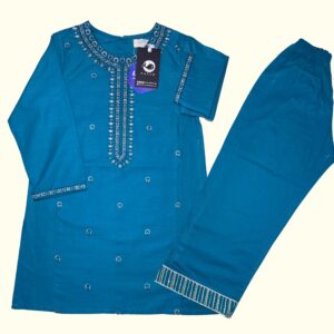 Elegant Teal Embroidered Kurta Set