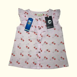 Sweet Gingham Floral Ruffle Top