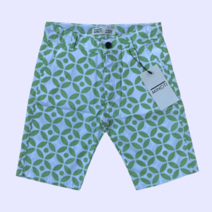 Minoti Printed Kids Shorts - Green Geometric