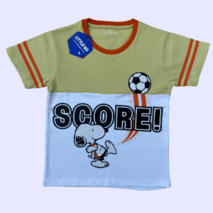 Snoopy "SCORE!" Football Kids T-shirt - Yellow & White