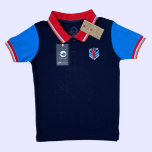 Sporty Kids Polo T-shirt - Navy with Blue Sleeves