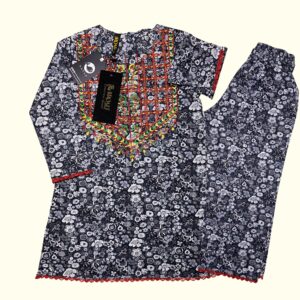 Elegant Floral Paper Cotton Kurta Set