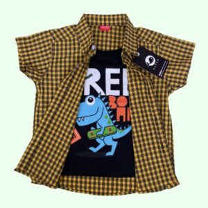 Yellow Check Casual Double Shirt